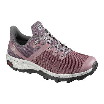 Salomon OUTline PRISM GTX W - Bordove Turistické Topánky Damske, SALO174